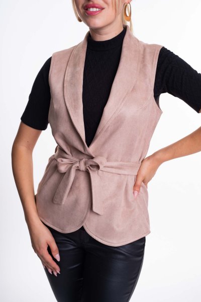 Mayo Chix-  Crystal mellény velúr beige