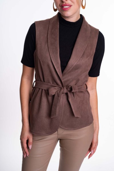 Mayo Chix-  Crystal mellény velúr csoki