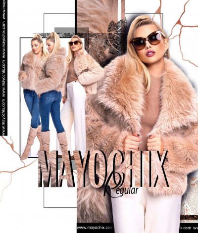 Mayo Chix - Regular kabát műszőrme beige