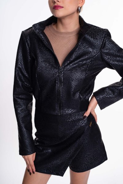 Mayo Chix - Glensy blézer velúr mintás fekete