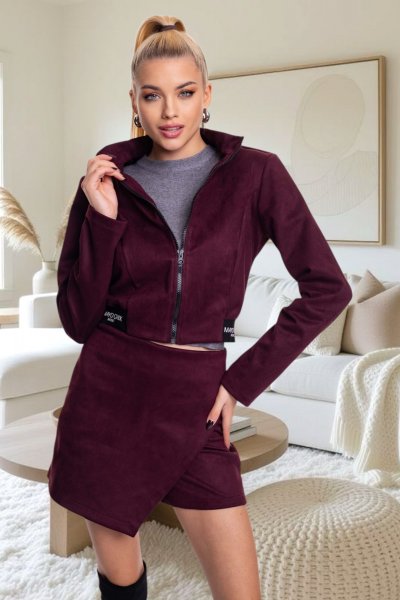 Mayo Chix - Glensy blézer velúr burgundi