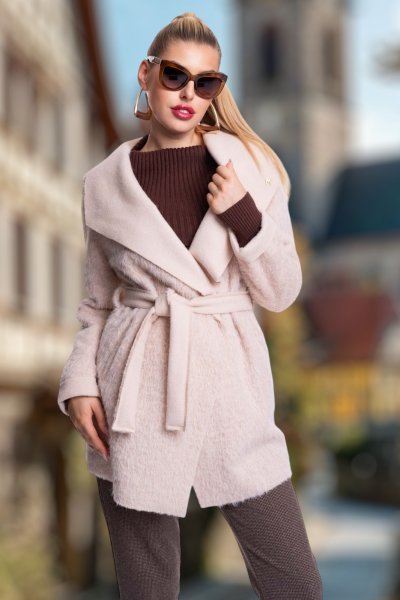 Mayo Chix -Reby kabát lámaszőr világosbézs