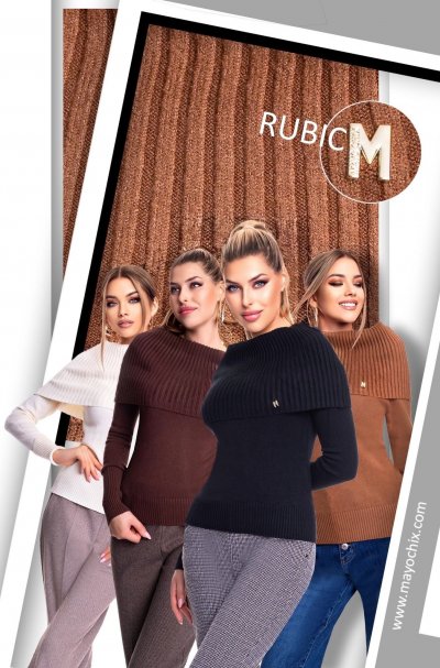 Rubic pulóver kötött fekete