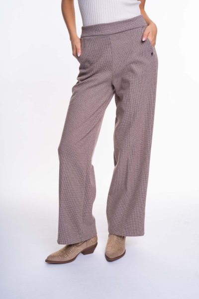 Stefany nadrág sötétbézs mintás