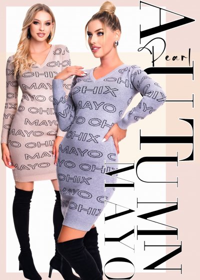 Plum ruha kötött beige