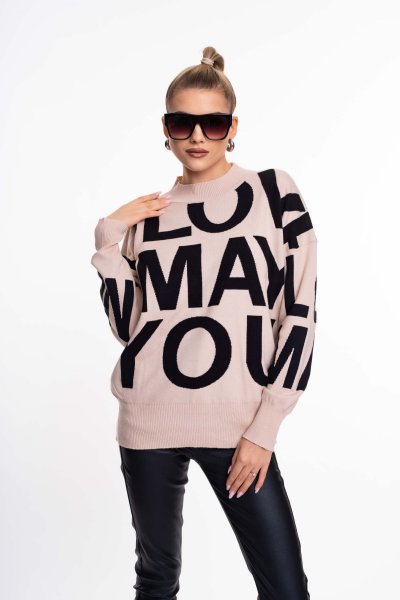 Polly pulóver kötött beige