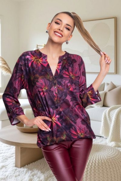 Michelle blúz virágos hosszú