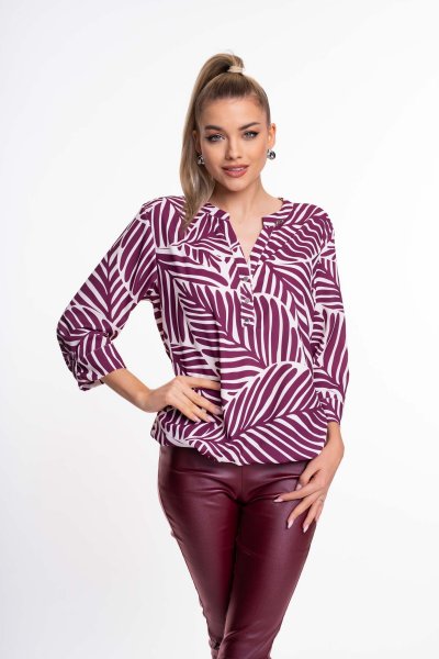 Michelle blúz mintás burgundi