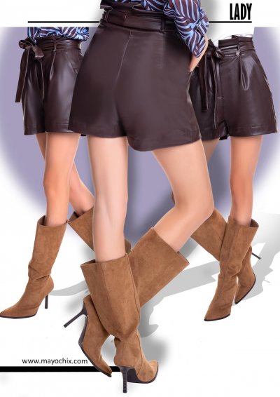 Lady műbőr short csoki