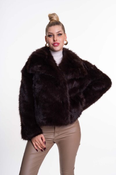 Mayo Chix - Rover kabát műszőrme csoki