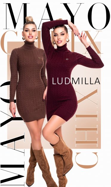 Ludmilla ruha kötött burgundi