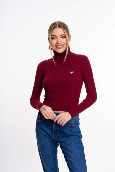 Amina garbó kötött burgundi