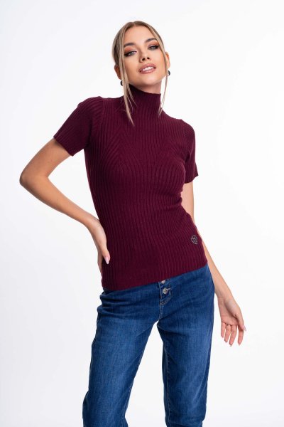 Union pulóver kötött burgundi
