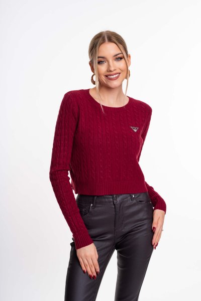 Filippa pulóver kötött burgundi