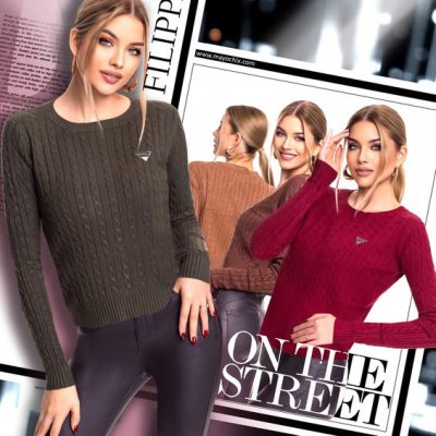 Filippa pulóver kötött burgundi