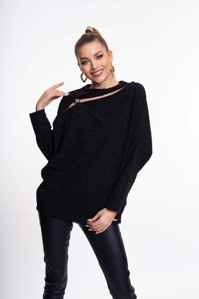 Mayo Chix - Liva tunika alkalmi fekete virágmintás