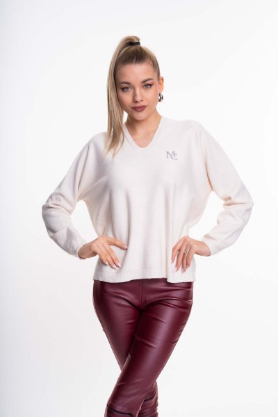 Mayo Chix - Montblanc pulóver kötött világosbézs