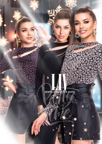 Mayo Chix - Liv felső alkalmi mintás fekete