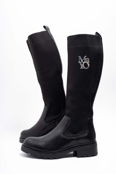 Mayo Chix műbőr csizma fekete 5226
