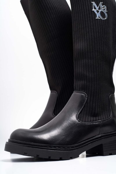 Mayo Chix műbőr csizma fekete 5226