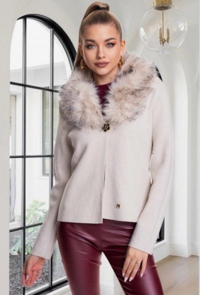 Carlotta kardigán kötött világosbézs 