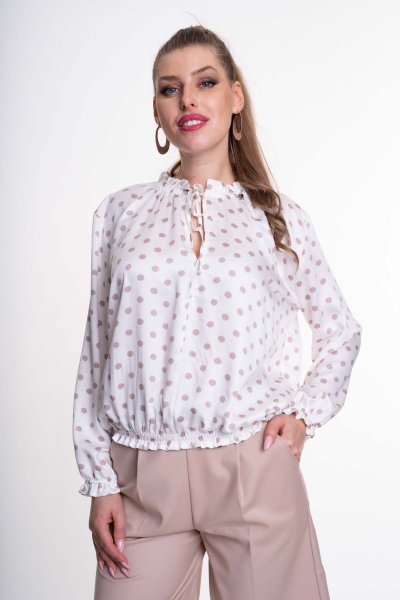 Mayo Chix - Karlof blúz pöttyös nyers