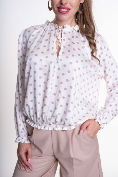 Mayo Chix - Karlof blúz pöttyös nyers