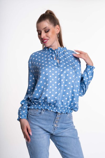 Mayo Chix - Karlof blúz pöttyös kék