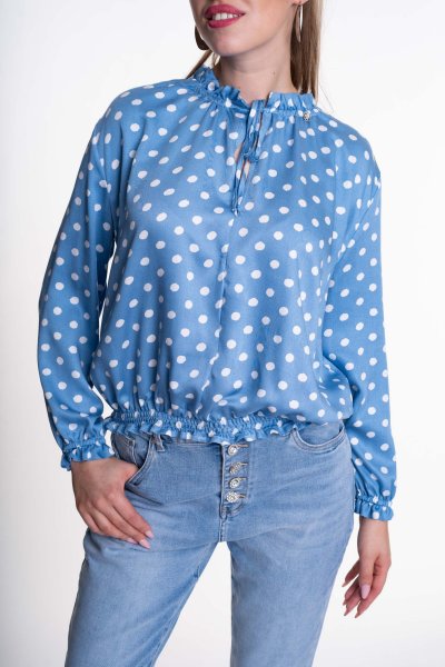 Mayo Chix - Karlof blúz pöttyös kék