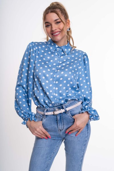 Mayo Chix - Milton blúz pöttyös kék