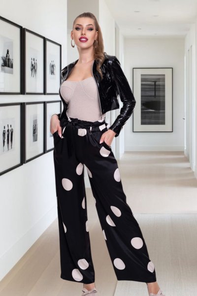 Zena nadrág fekete pöttyös