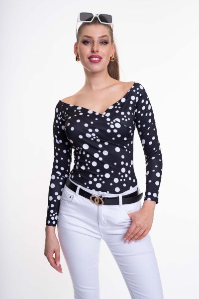 Mayo Chix - Tania póló fekete pöttyös