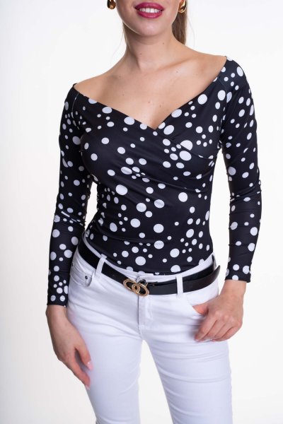 Mayo Chix - Tania póló fekete pöttyös