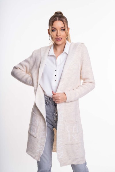 Wolf kardigán kötött világosbézs 