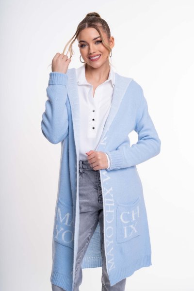 Mayo Chix - Wolf kardigán kötött világoskék