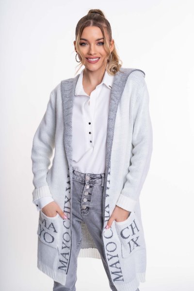 Wolf kardigán kötött világoszürke