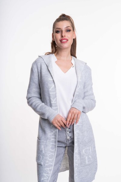 Wolf kardigán kötött szürke