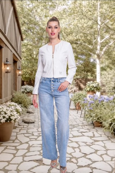 Mayo Chix - Nelson jacky műbőr fehér