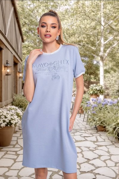 Mayo Chix - Monteverdi ruha hímzett világoskék