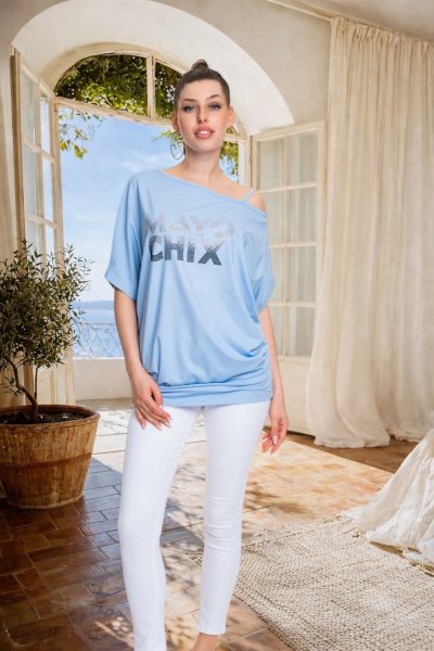 Mayo Chix - Tenes tunika strasszos világoskék