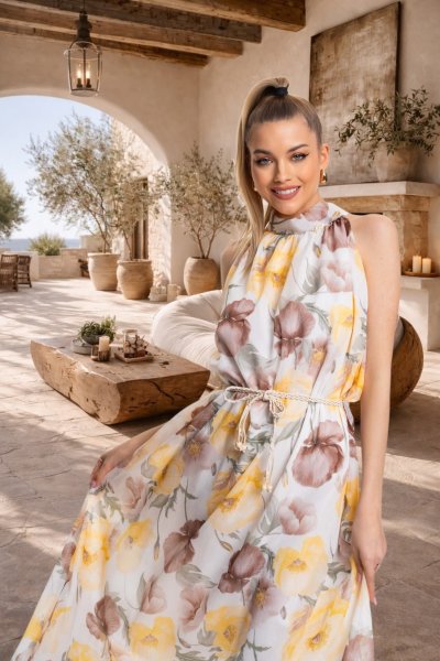 Mayo Chix - Tevere ruha sárga virágos