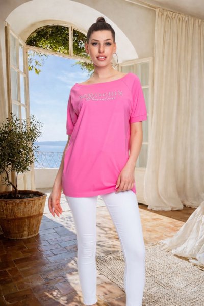 Mayo Chix - Bronz póló strasszos pink