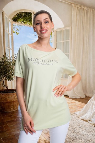 Mayo Chix - Bronz póló strasszos zöld