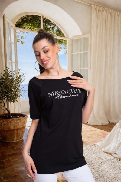 Mayo Chix - Bronz póló strasszos fekete