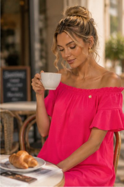 Fran krepp ruha pink