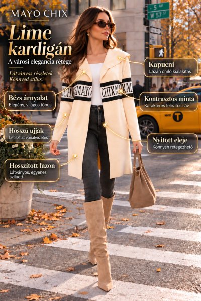 Mayo Chix - Lime kardigán kötött beige