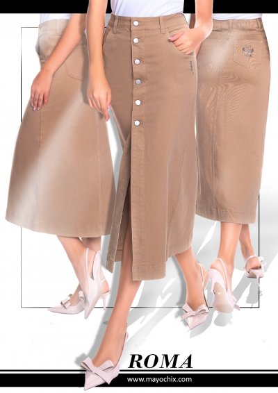 Mayo Chix- Róma farmer szoknya sötétbézs 