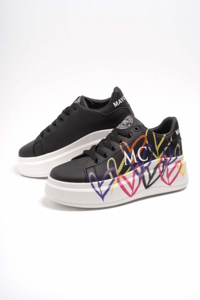 Mayo Chix- Mayo cipő fekete platformos szívecskés 4213