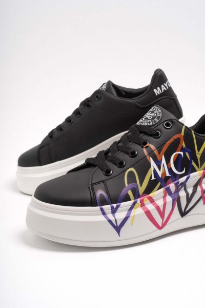 Mayo Chix- Mayo cipő fekete platformos szívecskés 4213