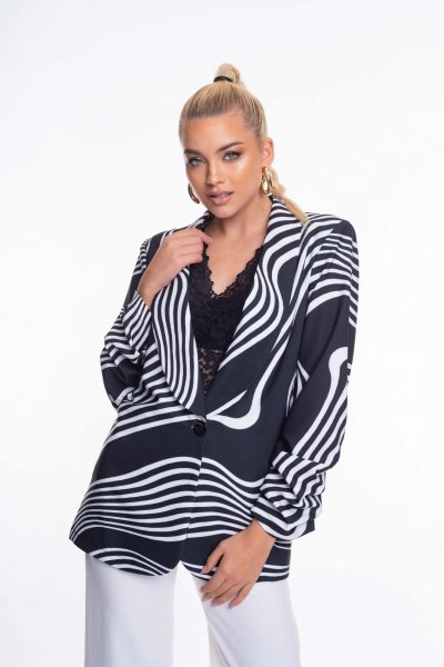 Mayo Chix- Albion blézer fekete csík mintás